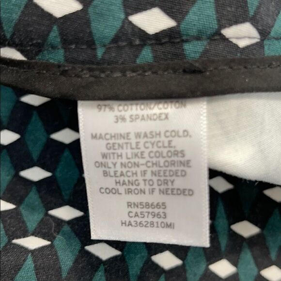 𝅺halogen Green Diamond Print Crop Ankle Pants Sz 12 - Picture 13 of 15